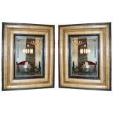 pair of 1960
s bamboo mirrors