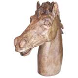 ITALIAN TERRACOTTA  HORSE HEAD SCULPTURE