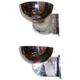 PAIR OF SCIOLARI CHROME SCONCES PAIR OF SCIOLARI CHROME SCONCES