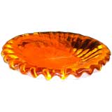 Vintage ORANGE  MURANO GLASS SHALLOW  BOWL