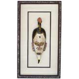 CEREMONIAL WOOD AFRICAN MASK WITH BIRD
