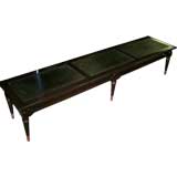 LONG COFFEE TABLE WITH LEATHER TOP LONG COFFEE TABLE WITH LEATHER TOP