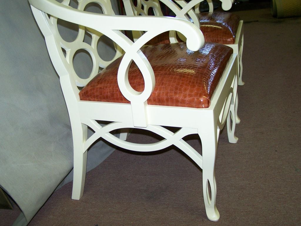 Wood Pair of Armchairs by Frances Elkins