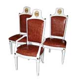SET OF SIX DINING CHAIRS IN THE MANNER OF MAISON JANSEN