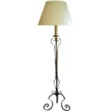 French 1940 wrought iron floor lamp