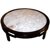 LARGE ROUND COFFEE TABLE WITH MARBLE TOP