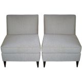 PAIR OF ARMLESS SLIPPER CHAIRS