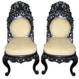 PAIR OF 19TH CENTURY  CHINESE HAND CARVED CHAIRS