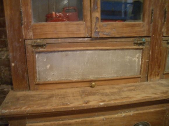 antique hutch with glass doors