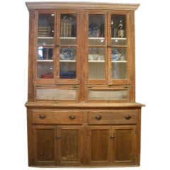 Antique Hutch with glass doors.