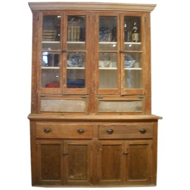 Hutch with glass doors. For Sale at 1stDibs