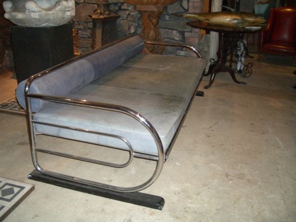 Leather and chrome sofa