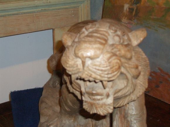 Carved Burmese Tiger For Sale at 1stDibs