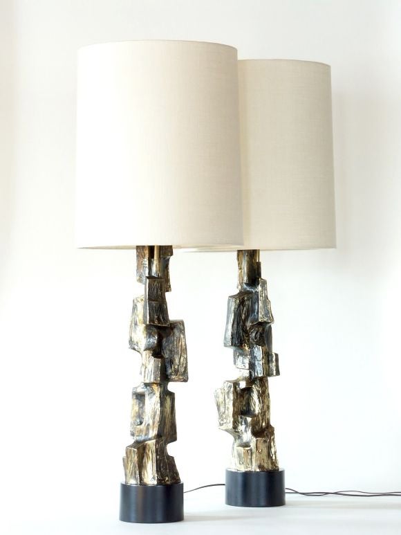 Sculptural metal table lamps