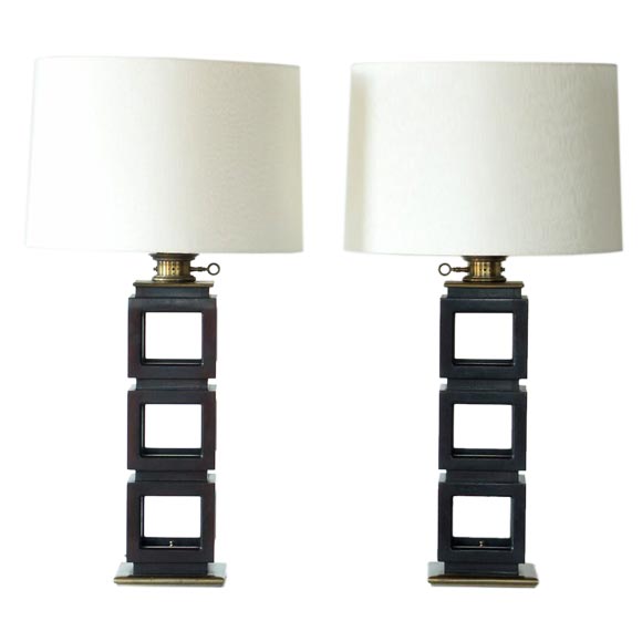 Cube frame table lamps