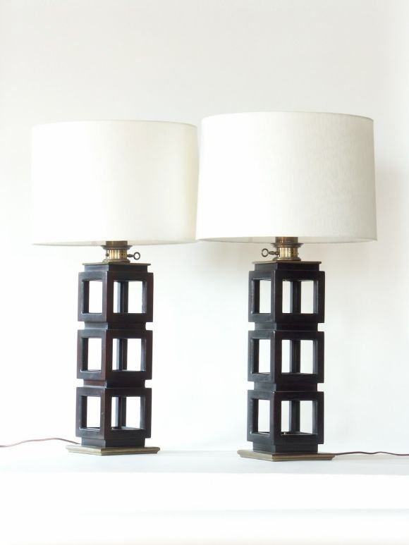 American Cube frame table lamps