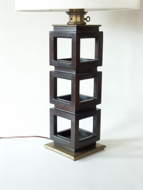 20th Century Cube frame table lamps