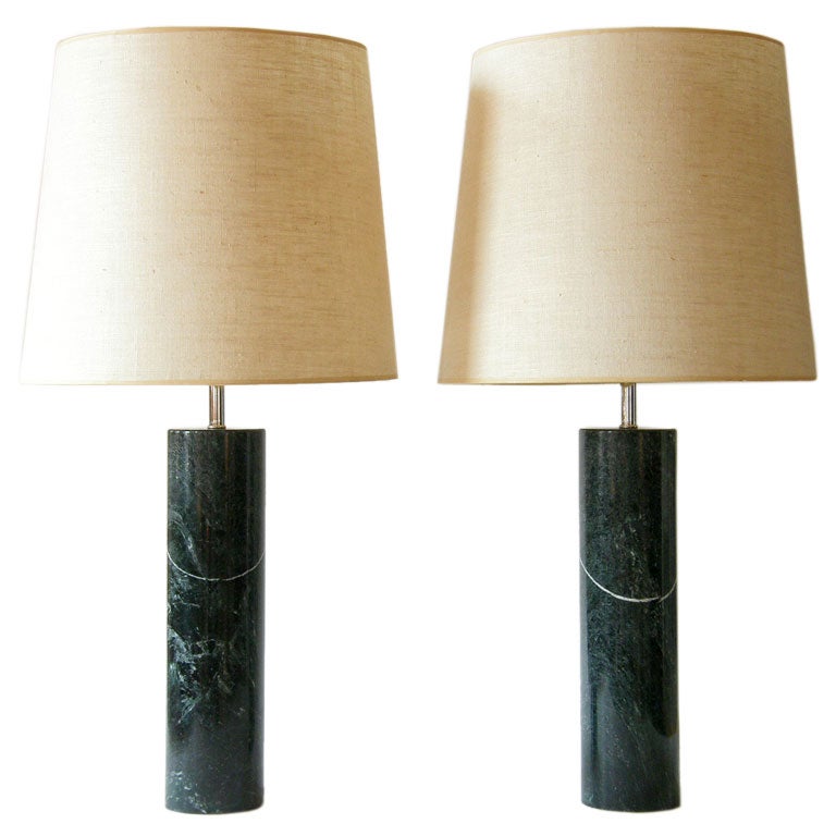 Pair of Nessen marble lamps