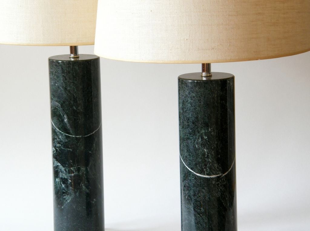 American Pair of Nessen marble lamps