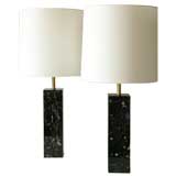 Pair of Nessen marble lamps.