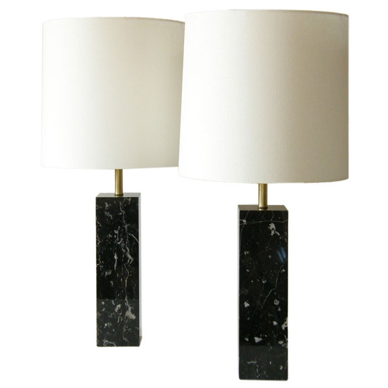 Pair of Nessen marble lamps.