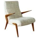 Vintage Osvaldo Borsani lounge chair for M. Singer & Sons