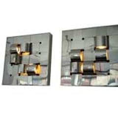 Italian Stainless Steel Light Sconces Editioned by Reggiani Designed by Salvi 5