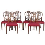 Antique Set Of Six Mahogany Hepplewhite Sidechairs
