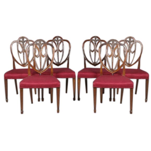 Set Of Six Mahogany Hepplewhite Sidechairs