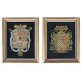 Pair Continental Armorial Embroideries.