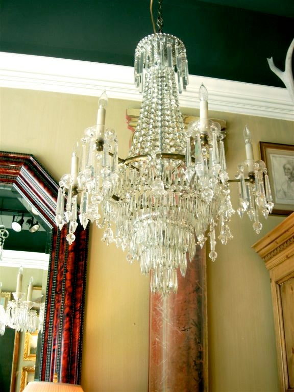 Irish Hand Cut Lead Crystal Eight Light Chandelier
