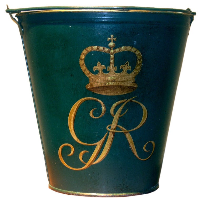 English Tole Ash Bucket.