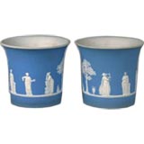 Antique A Pair of Jasperware Planters