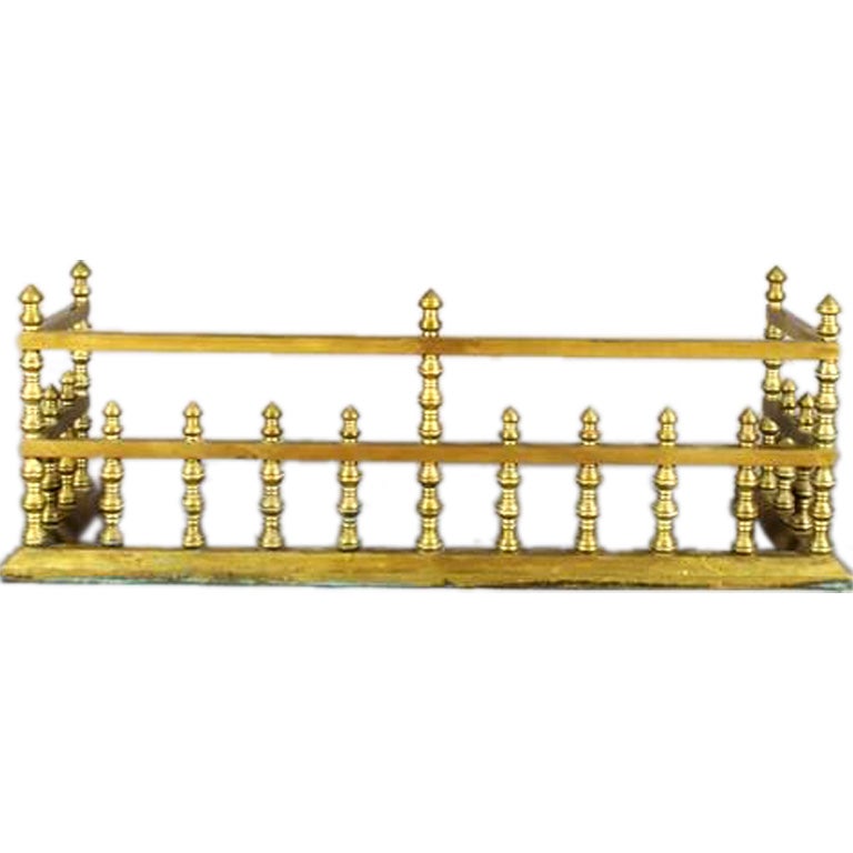 19th Century Brass Fireplace Fender