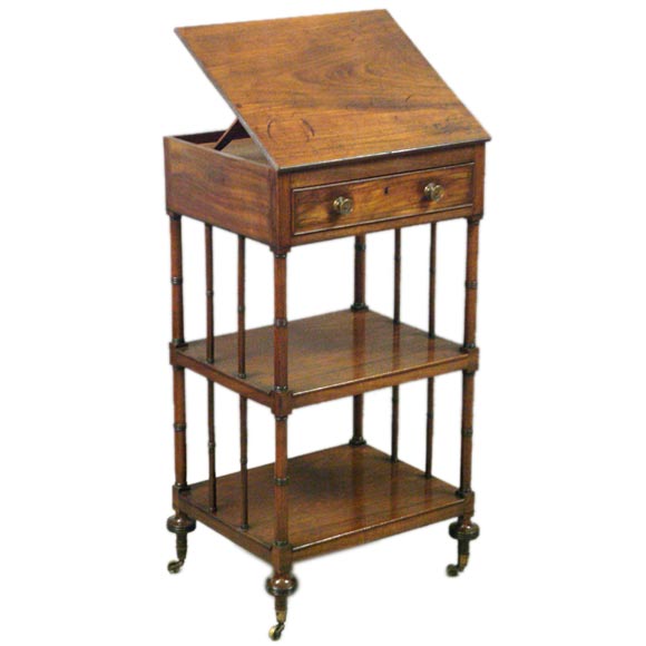 English Mahogany Library Book Stand