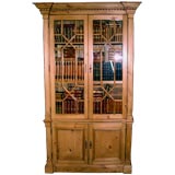 English pine cabinet with glazed doors