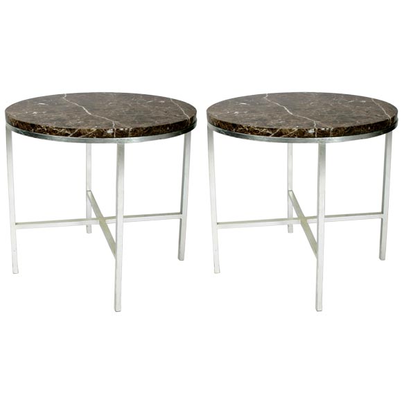 Pair of Oval Baker Side Tables