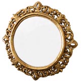 Fine Round Mirror with Heavily Gilt Hand Carved Frame