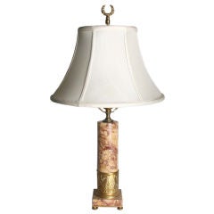 Classical Art Deco Marble and Bronze Lamp