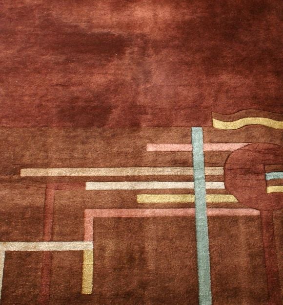 Mid-20th Century Modernist Art Deco Chinese Carpet