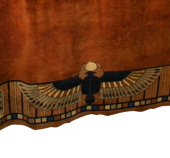 Hand-Woven Exceptional Egyptian Revival Room sized Art Deco Carpet