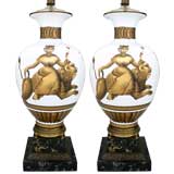 Pair of Gio Ponti style Glass lamps