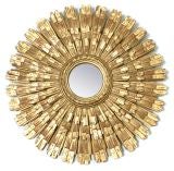 Palladio Carved Wood Gold Gilt Sunburst Mirror