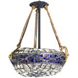 Unusual Leaded Chipped Glass Hanging Fixture Unusual Leaded Chipped Glass Hanging Fixture