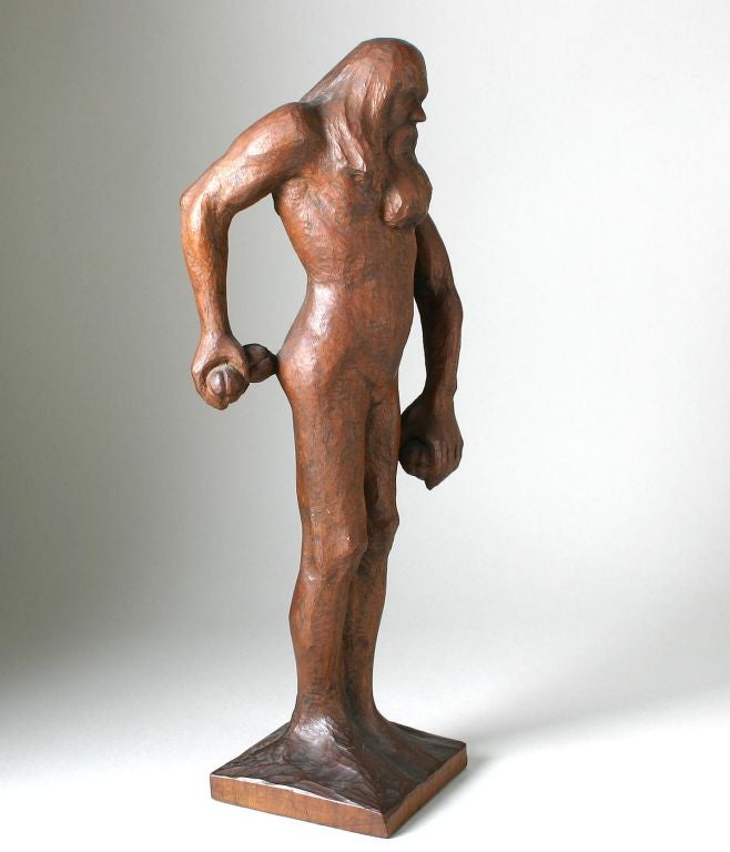American Charles Haag Carved Wood Sculpture 