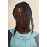 Beautifully Painted Portrait of a Girl signed M.R. Elliott '36
