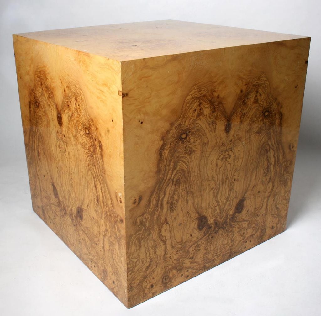This simple yet elegant table cube has matching corresponding panels.  Reminiscent of Milo Baughman for Thayer Coggin.