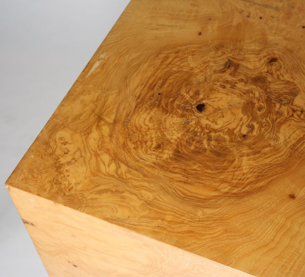 Burled Wood Cube Side Table 1