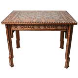 Inlaid  SideTable with Geometric Design