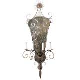 Retro Large Hand Twisted Wire and Mirrored Sconce
